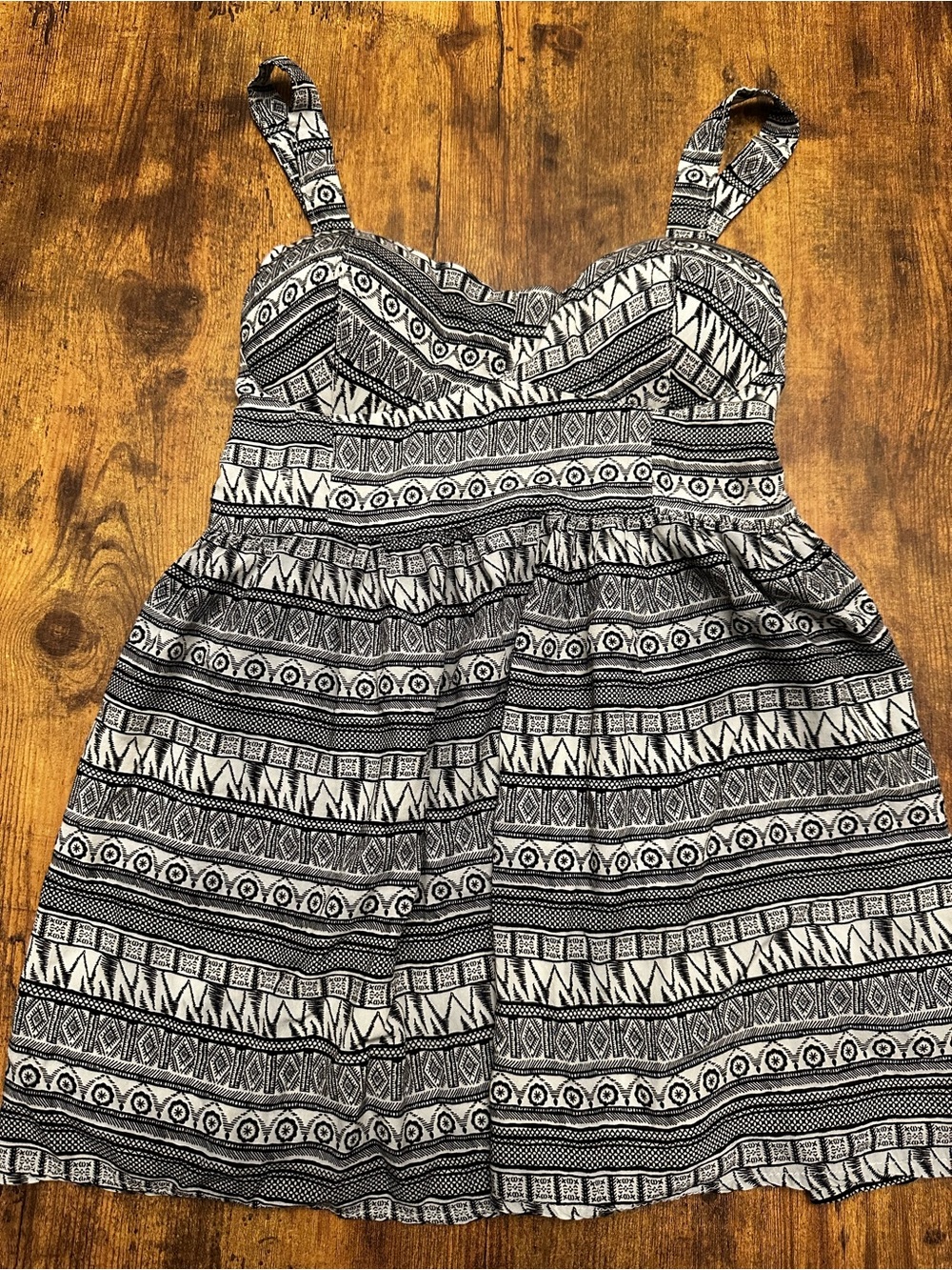 Women’s Black & White Tribal Patterned Sundress